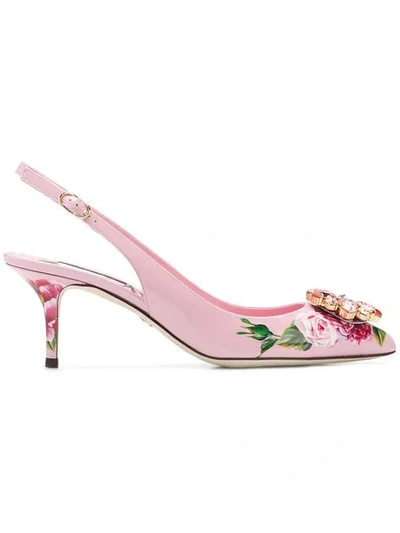 Shop Dolce & Gabbana Bellucci Slingback Pumps In Hdr40 Peonie 