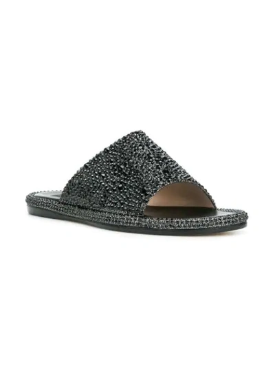 Shop Rodo Crystal Embellished Sandals - Black