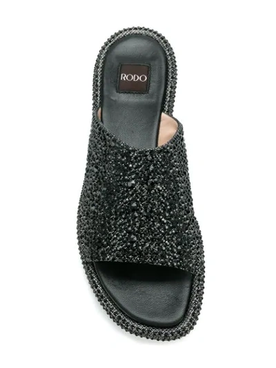 Shop Rodo Crystal Embellished Sandals - Black