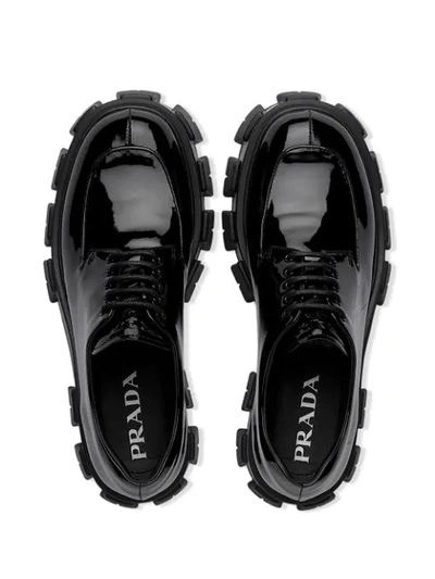 Shop Prada Derby-schuhe Mit Plateau In F0002 Black