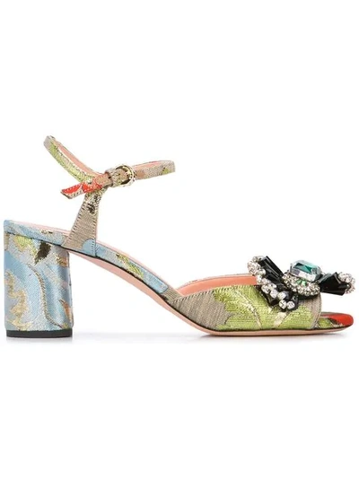 Shop Rochas Embellished Sandals In Multicolour