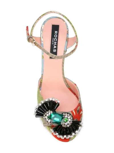 Shop Rochas Embellished Sandals In Multicolour
