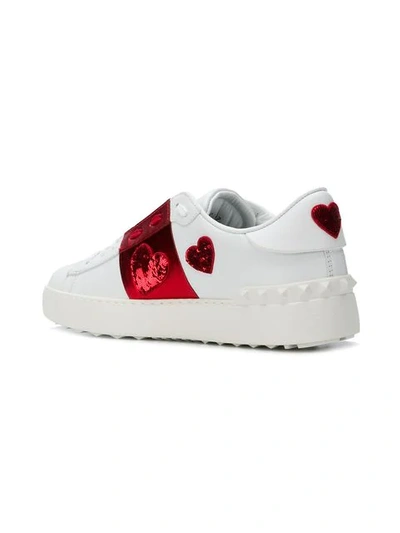 Shop Valentino Garavani Heart Sneakers In R81 Rosso/bianco