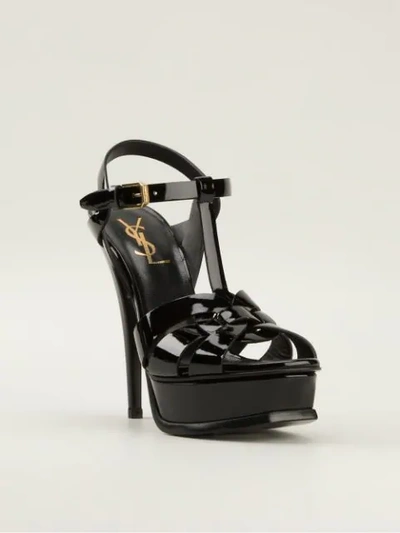 Shop Saint Laurent 'tribute' Sandals In Noir