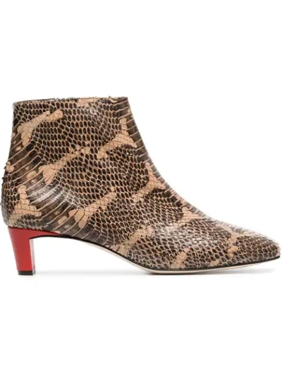 Shop Atp Atelier Clusia 45 Snake Embossed Boots In Brown