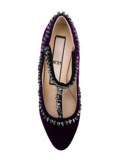 Shop N°21 Nº21 Embellished Mary Jane Pumps - Purple