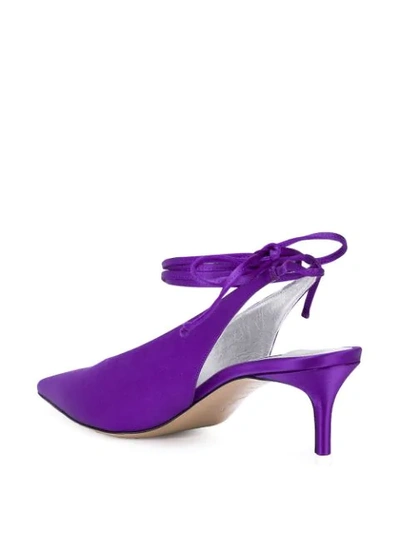 Shop Attico Kitten Heel Slingback Pumps In 12 Violet