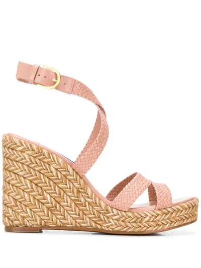 Shop Stuart Weitzman Elsie Wedge Espadrilles In Pink