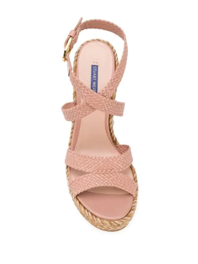 Shop Stuart Weitzman Elsie Wedge Espadrilles In Pink