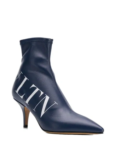 Shop Valentino Vltn Ankle Boots In Blue