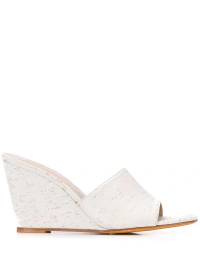 Shop Maryam Nassir Zadeh Mule Wedges In Grey