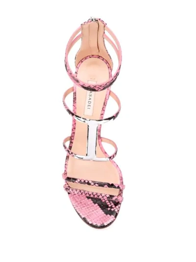 Shop Casadei Block Heel Sandals In Pink