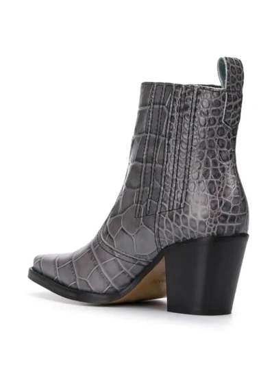 Shop Ganni Phantom Ankle Boots In Grey