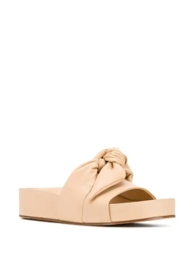 Shop Jil Sander Knot Front Slides In Neutrals