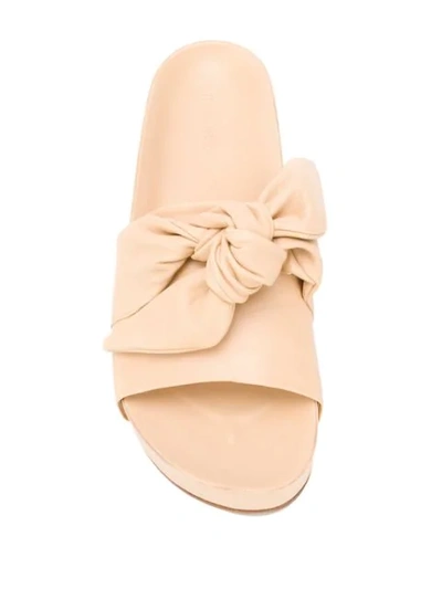 Shop Jil Sander Knot Front Slides In Neutrals