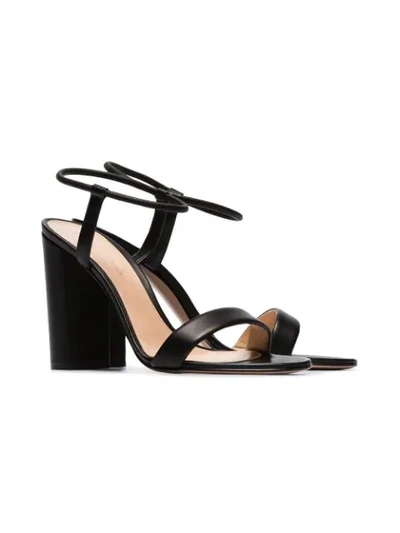 Shop Gianvito Rossi 100mm Leather Sandals In Black