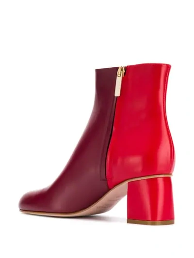 RED VALENTINO RED(V) TWO-TONE ZIPPED BOOTIES - 紫色
