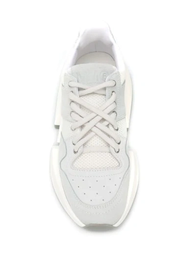 Shop Mm6 Maison Margiela Paneled Sneakers In T1010 White Asparagus