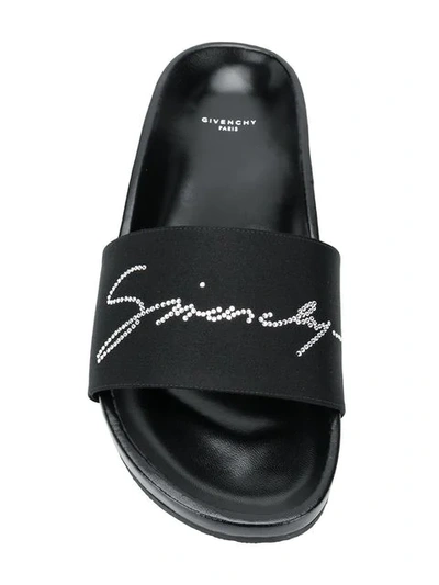 Shop Givenchy Pantoletten Mit Logo In Black