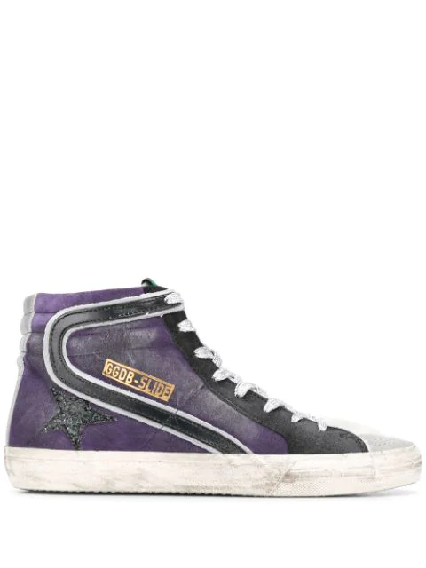 golden goose sneakers purple