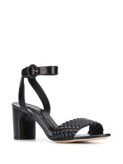 Shop Casadei Woven Strap Sandals In Black