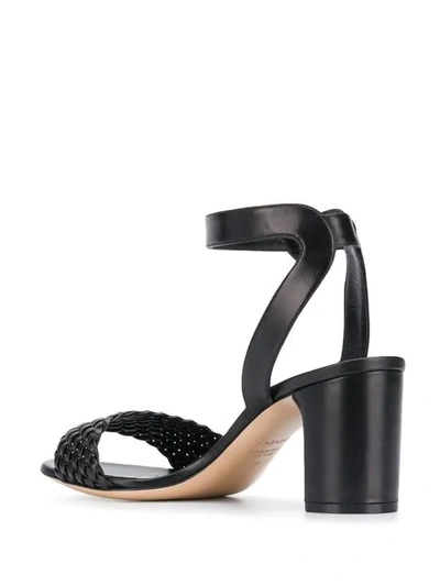 Shop Casadei Woven Strap Sandals In Black