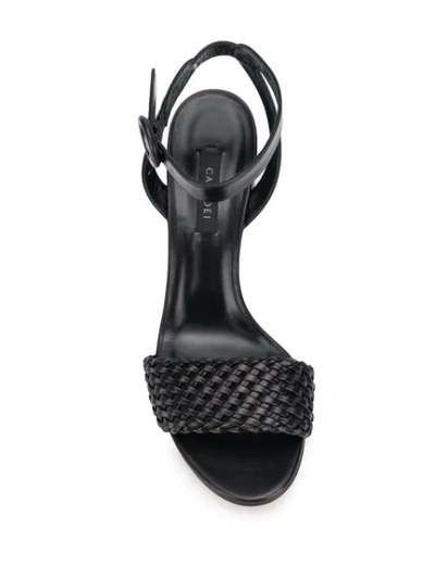 Shop Casadei Woven Strap Sandals In Black