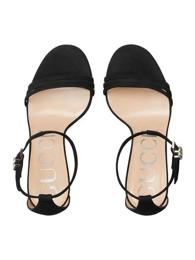 Shop Gucci Suede Sandal In Black