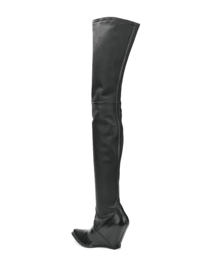 Shop Ben Taverniti Unravel Project Over-the-knee Boots In Black