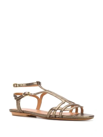 Shop Chie Mihara Flat Sandals In Gold