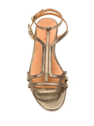 Shop Chie Mihara Flat Sandals In Gold