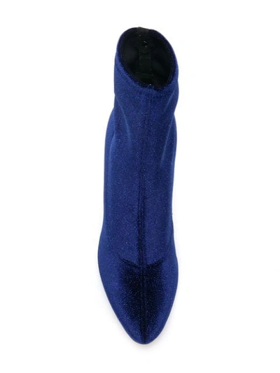 Shop Giuseppe Zanotti Celeste Glitter Boots In Blue