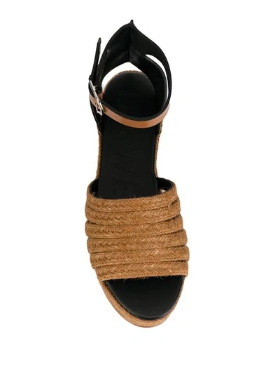 Shop Loewe Platform Wedge Sandals In Brown