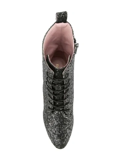 Macgraw Stardust Glitter Ankle Boots In Black