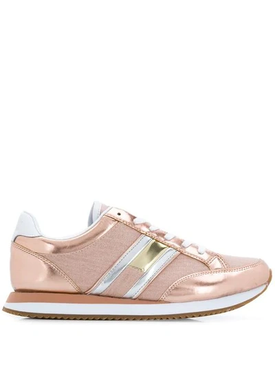 Shop Tommy Hilfiger Metallic Detail Sneakers In Pink