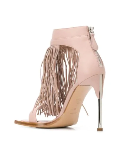 Shop Alexander Mcqueen Fringed Sandals In Pink