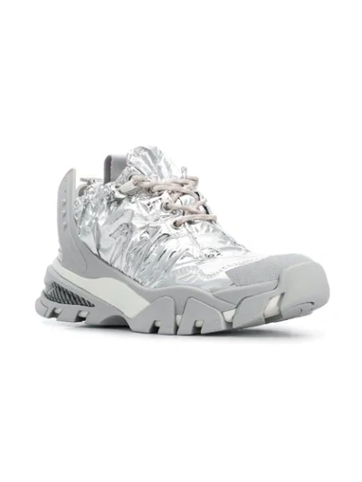 Shop Calvin Klein 205w39nyc Drawstring Foil Runner Sneakers In Grey