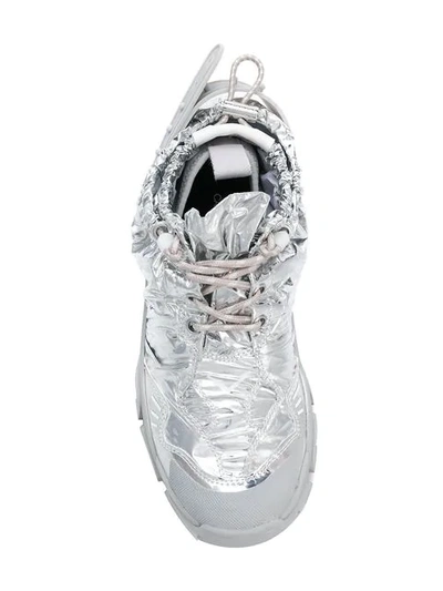 Shop Calvin Klein 205w39nyc Drawstring Foil Runner Sneakers In Grey