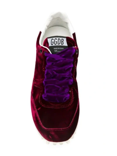 Shop Golden Goose Velvet Lace-up Sneakers In Purple