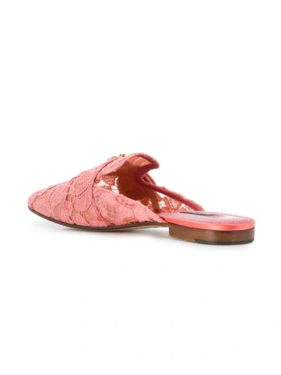 Shop Dolce & Gabbana Jackie Flat Mules In Pink
