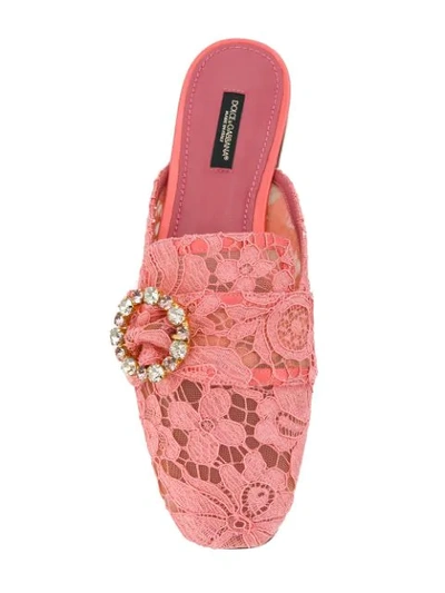 Shop Dolce & Gabbana Jackie Flat Mules In Pink