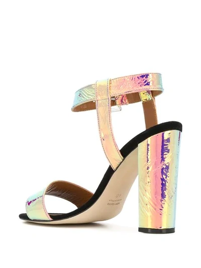 Shop Paris Texas Holographic Block-heel Sandals - Metallic