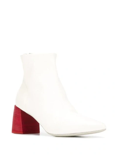 Shop Marsèll Block Heel Ankle Boots In White