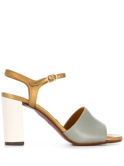 CHIE MIHARA COLOUR BLOCK HEELED SANDALS - 绿色