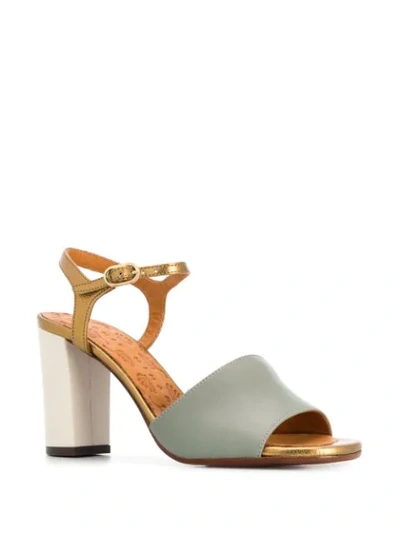 CHIE MIHARA COLOUR BLOCK HEELED SANDALS - 绿色