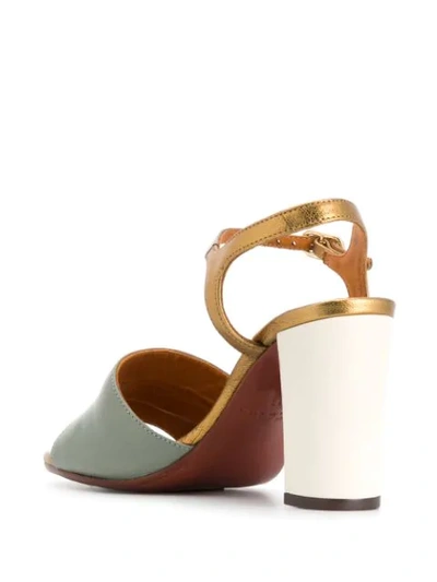 CHIE MIHARA COLOUR BLOCK HEELED SANDALS - 绿色