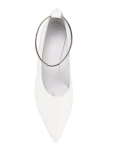 Shop Jil Sander Ankle Strap Pumps In White