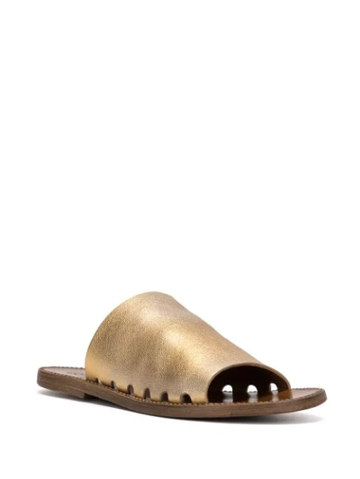 Shop Silvano Sassetti Open Toe Loafers In Gold