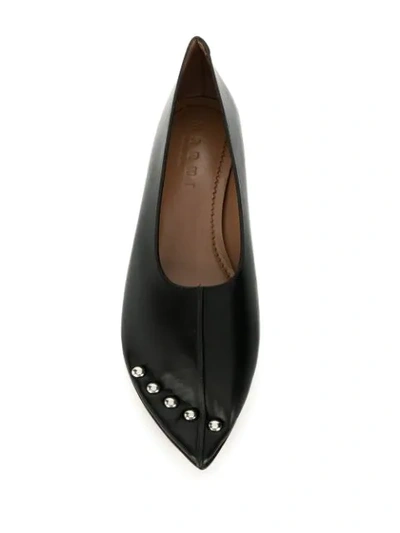 Shop Marni Studded Kitten Pumps In Black