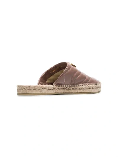 Shop Gucci Pink Double G Leather Espadrilles In Brown